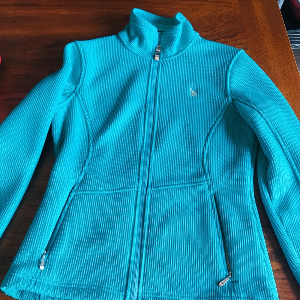 Spyder jacket vibrant teal color